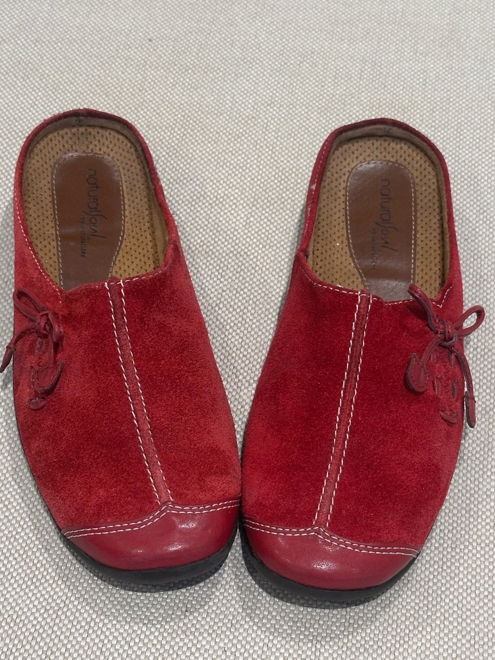NATURAL SOUL size 8.5 Naturalizer Suede Red Slip-On Leather Comfort Loafer NEW - Picture 3 of 13